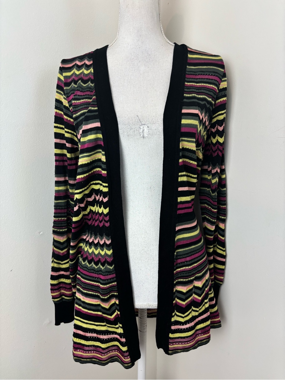 Missoni Chevron “ flame stitch Zig- Zag Pattern Open-front Cardigan Size 4